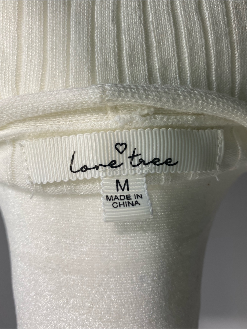 Love Tree Ribbed Button-Front Cardigan - Cream - Picture 3 of 3